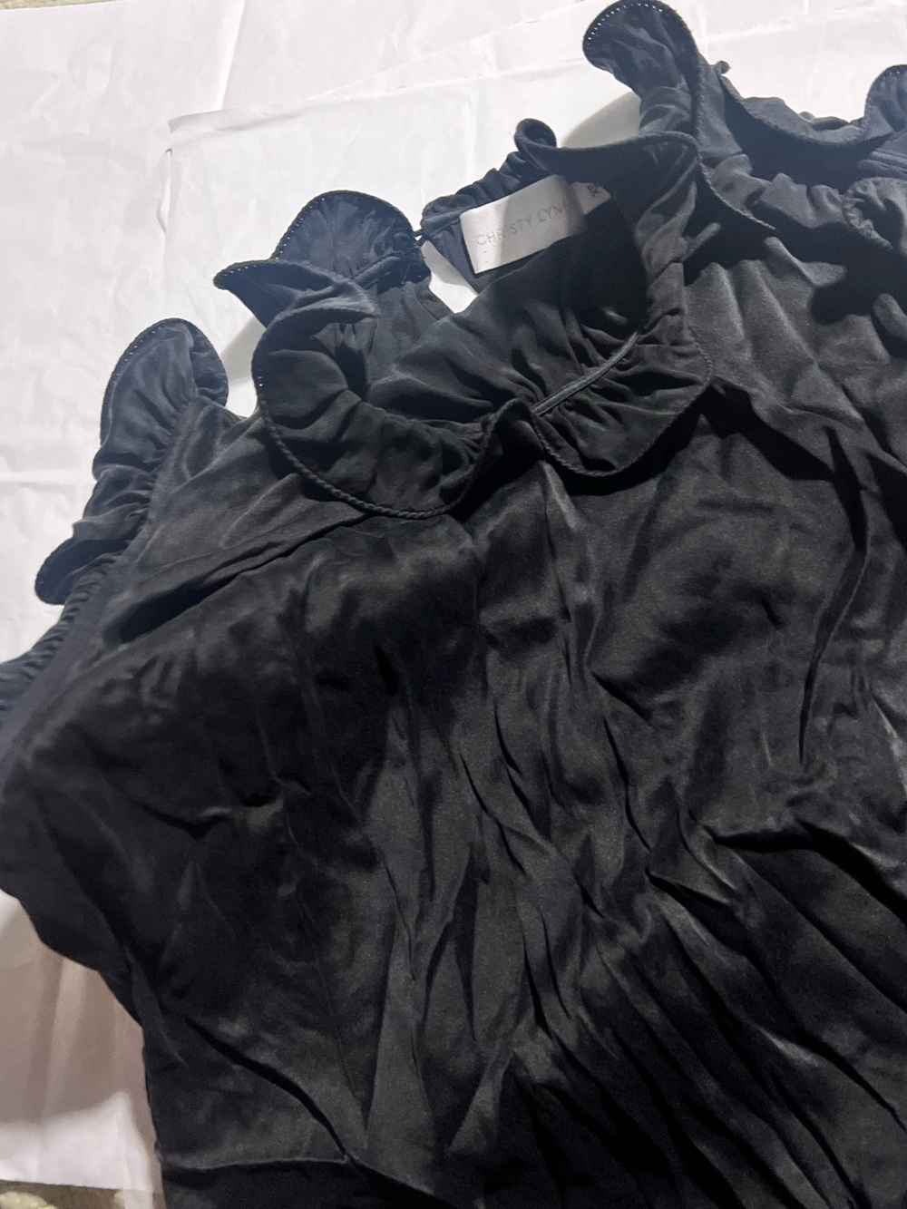 Luxury Christy Lynn 100% Silk Ruffle Blouse | Size XS | Excellent Condition